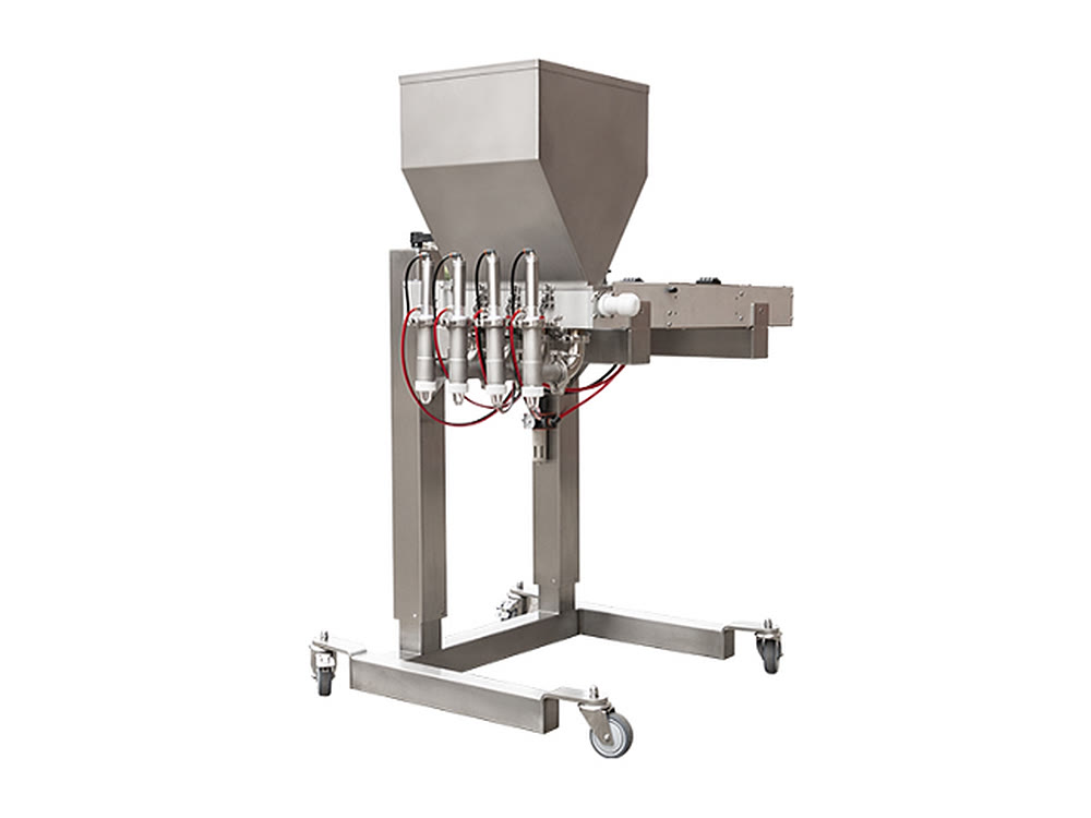 Multi piston, over a conveyor